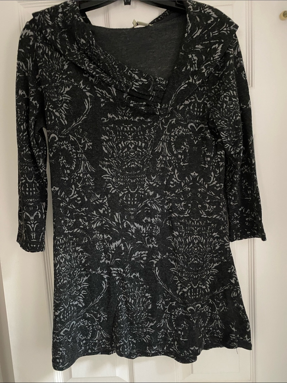 Royal Robbins black and grey asymmetrical neck top